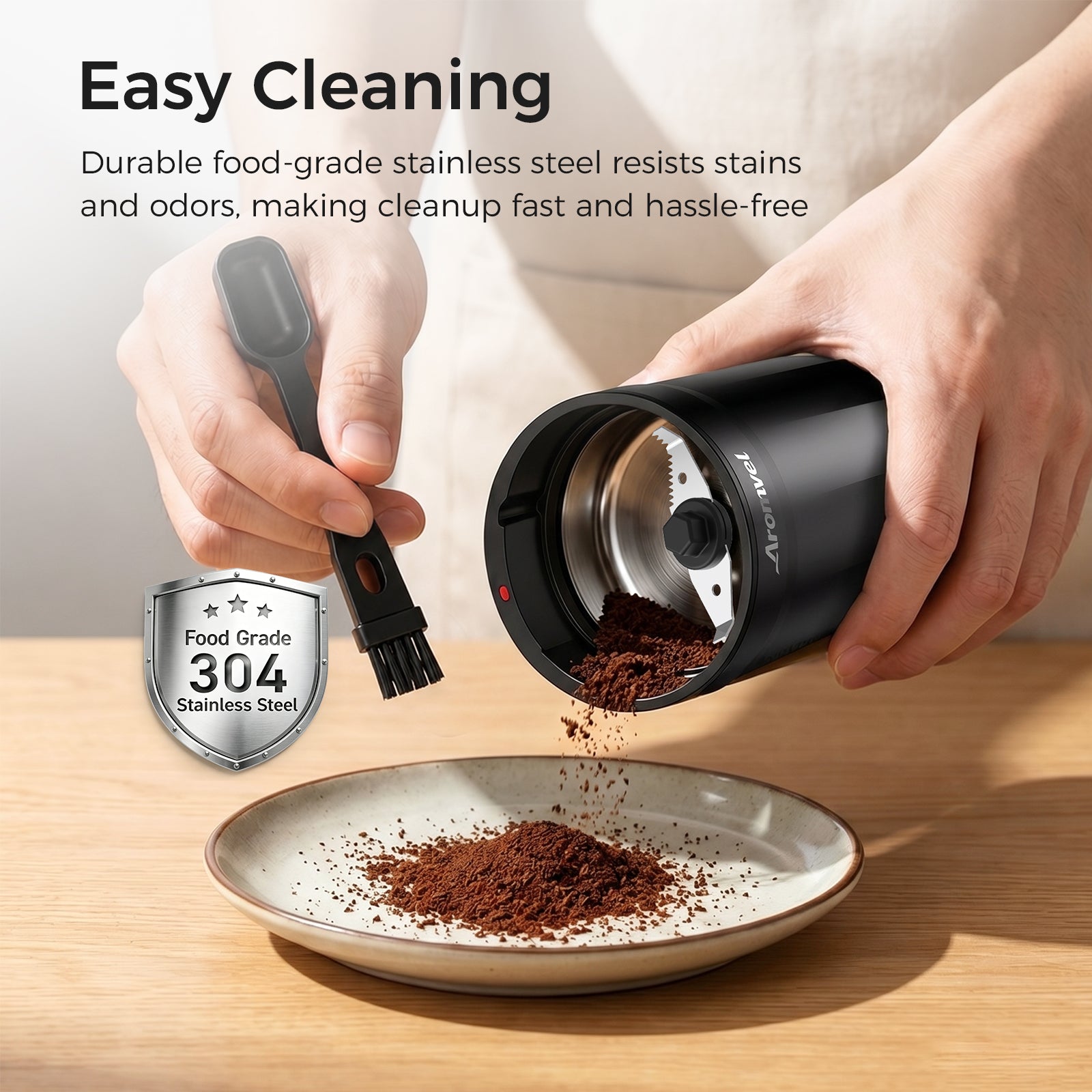 Aromvel CG3501 Electric Blade Coffee Grinder One-Touch Grinding for Coffee Beans, Spices & More